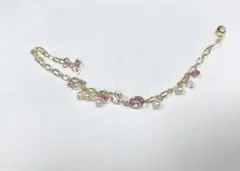 新品未使用　ハンドメイド　しずくモチーフ スワロフスキー　ブレスレット