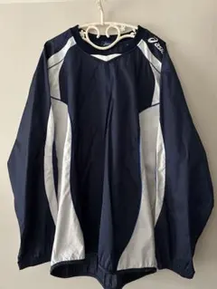 asics 長袖ジャケット ネイビー/ホワイト　Ｌサイズ