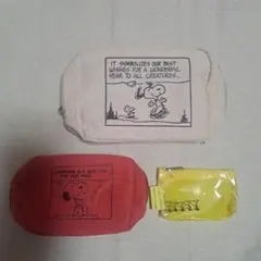 InRed 雑誌　付録　スヌーピー　ポーチ　3つ