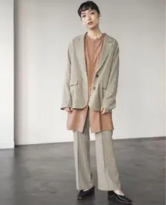 LOWRYS FARM スリット入りチェックパンツ
