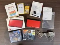 3DS LL レッド×ブラック 本体 充電器付 ソフト3点セット