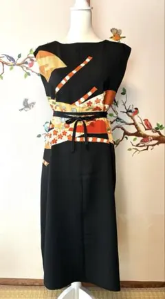 着物　留袖　リメイク　ロングワンピース　ゆったり　大きめのサムネイル