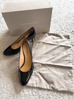 FABIO RUSCONI ファビオルスコーニ エナメルブラックパンプス 37