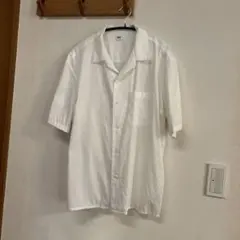 ユニクロ　ホワイト 半袖シャツ Lサイズ ポケット付き