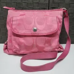 COACH コーチ ショルダーバッグ ピンク シグネチャー