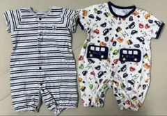 男の子 2wayオール 2枚セット 50〜60 新生児 ベビー服 ロンパース