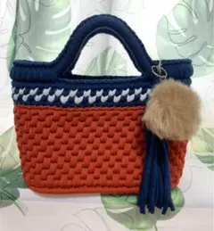 ☆Tシャツヤーン✣3色しましま(テラコッタ)シンプルマルシェ✣