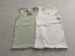【apres les coursリブ編みレース付きタンクトップ 120cm 2枚のサムネイル