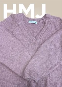 ALEXIA STAM ピンク VネックニットFサイズのサムネイル