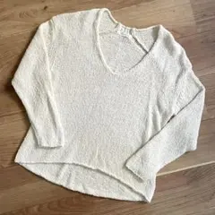 GALERIE VIE コットン Vネック ニット ホワイト S 美品