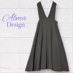 Alma Design ジャンスカ ジャンパースカート ワンピース M カーキ