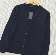 ★新品★ラルフローレン＊Vネック＊コットンカーディガン＊濃紺＊160cm/S