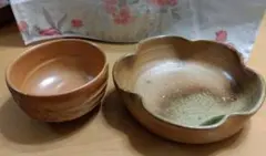 茶道用陶器セット（丸型・花型）