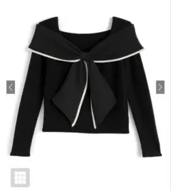 GRL リボンモチーフ配色ニットトップス[lt128]