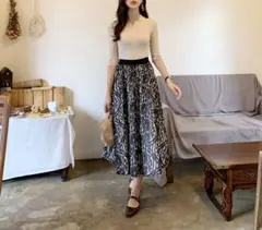 フラワーレースロングスカート