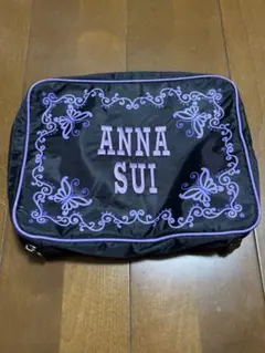ANNA SUI 付録 トラベルポーチ ブラック×パープル
