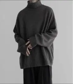 完売リメール remer ルーズベーシックウールタートルネックオーバーニット