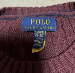 POLO RALPH LAUREN ケーブルニットセーター XL バーガンディ