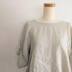 somari ソマリ オシャレウォーカー 半袖リネン100% ブラウス 裾フレアのサムネイル