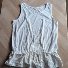 レディース　タンクトップ　重ね着　LL　ノースリーブ
