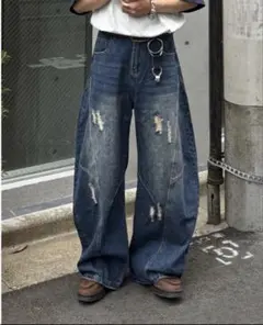 yolo ダメージ加工デニム Lサイズ