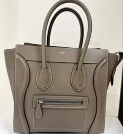 CELINE セリーヌ ラゲージ マイクロ ドラムドカーフスキン トープ 極美品