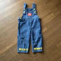 ミッキー ミニー 刺繍 デニムオーバーオール 110