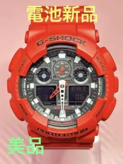 美品　CASIO G-SHOCK GA-100B レッド　電池新品　稼動品のサムネイル