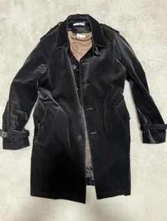 Paul Smith ベロアコート　ロング丈　ライナー付き　L 黒　ベルト付き