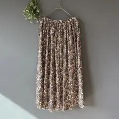 アズノウアズ［F］上品ナチュラル◎小花柄◎ポイントプリーツ◎ロングフレアスカート