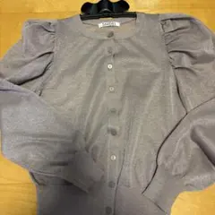 SNIDEL グレー パフスリーブ カーディガン