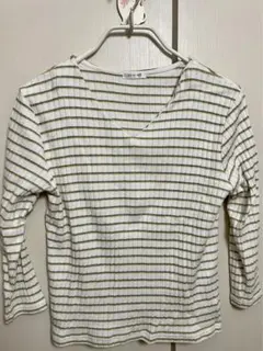 Honeys ハニーズ　Vネックトップス　カットソー　七分　コットン　ボーダー