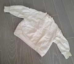 【美品】Cottoli 刺繍入りホワイト長袖トレーナー　裏毛　80㎝