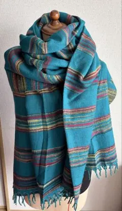 超⭐︎大判　ショール マフラー　緑　グリーン　エスニック　アジアン