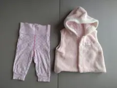 【まとめ売り2点セット】ベビー　50-70cm　ベスト　リバーシブル　ドット柄