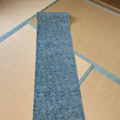 青系花柄 小紋着物 ロングタイプ