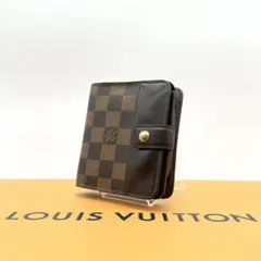 美品✨ルイヴィトン　ダミエコンパクトジップ　二つ折り財布コンパクト　ユニセックス
