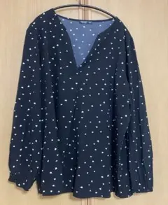 SHEIN CURVE ハート柄 ブラックシャツ 2XLのサムネイル