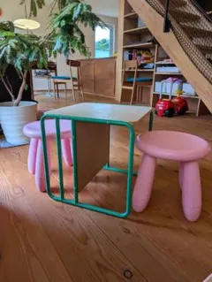 ikea キッズ用 デスク＆スツール2脚セット スモースクラケ マンムットのサムネイル