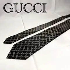 極美品☆グッチ☆ネクタイ☆ブラック☆GG柄☆インターロッキング☆617