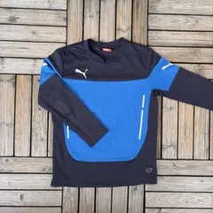 Puma 長袖メッシュシャツ キッズ 黒/青　130cm