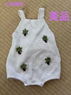 zara ヤシの木刺繍ニットロンパース