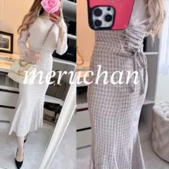 【美品】コーデ売り♡袖レースニット トップス＆ツイードマーメイドスカート