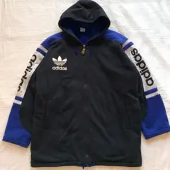 【希少】adidas 00s Y2K フリースジャケット ブルゾン 胸ロゴ L