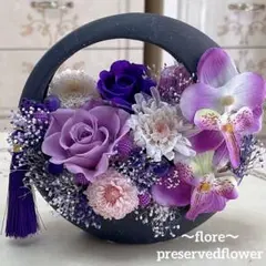 ✨陶器（バラ＆小菊＆ことね菊）プリザ＆ミニ胡蝶蘭（アーティシャルフラワーアレンジ