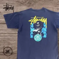 OLD STUSSY 00s フォトプリント Tシャツ M 紺タグ