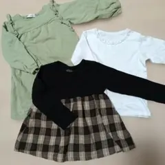 長袖カットソーワンピースセット 3点