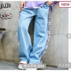 LITTC×LINK@ サイドフリルデニムパンツ　牛柄　Lサイズ　しまむら　新品のサムネイル