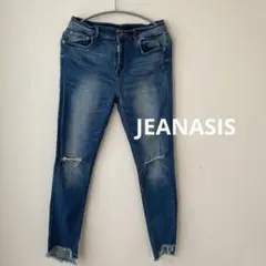 JEANASIS スキニーデニム 青 ダメージ加工　ストレッチ　美脚