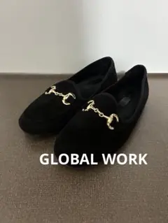 GLOBAL WORK らくっション起毛ビットローファー S ブラックのサムネイル